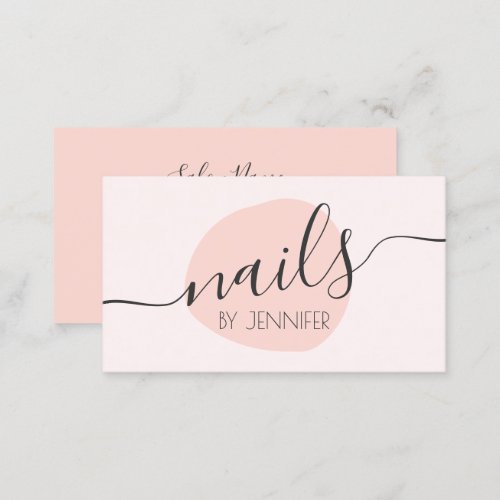 Modern minimal blush pink nails business card