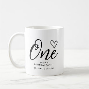 Modern Minimal Boho 1st Birthday Coffee Mug