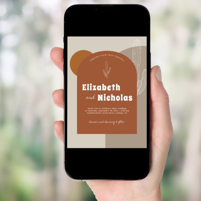 Modern Minimal Boho Desert | Terra Cotta Invitation (Front Digital)