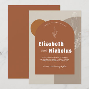 Modern Minimal Boho Desert   Terra Cotta Invitation