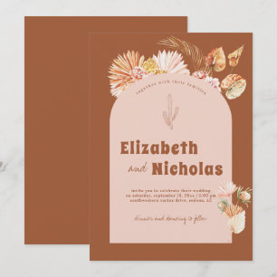 Modern Minimal Boho Desert Terra Cotta Invitation