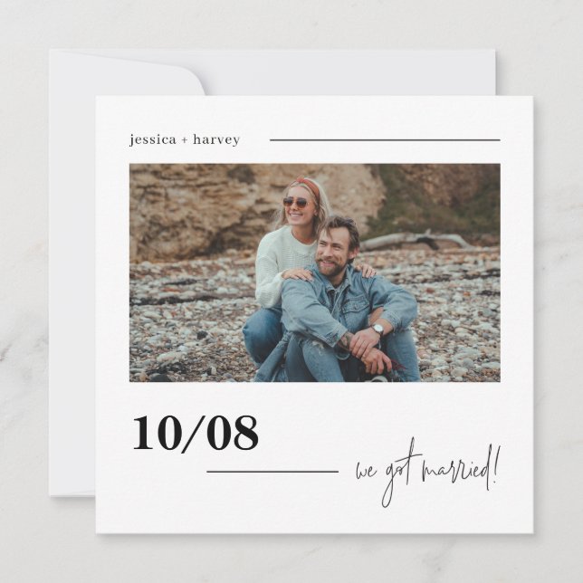 Modern Minimal Boho Photo Elopement Announcement (Front)