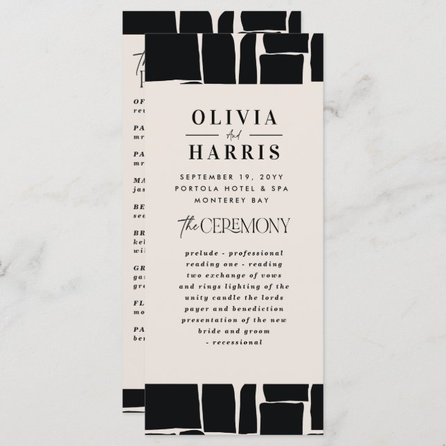 Modern minimal bold graphic black & white wedding (Front/Back)
