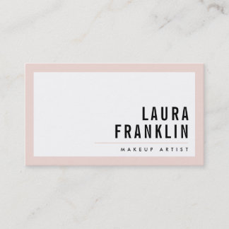 MODERN MINIMAL bold name blush pink black Business Card