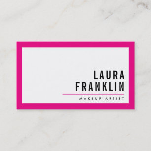 MODERN MINIMAL bold name bright pink black Business Card