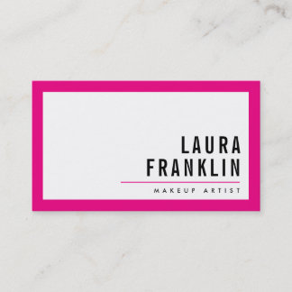 MODERN MINIMAL bold name bright pink black Business Card