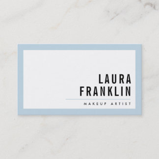 MODERN MINIMAL bold name pale baby blue black Business Card