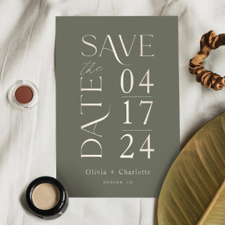 Modern Minimal Bold Save the Date Typographic