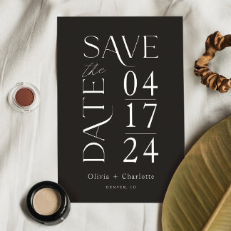 Modern Minimal Bold Save the Date Typographic
