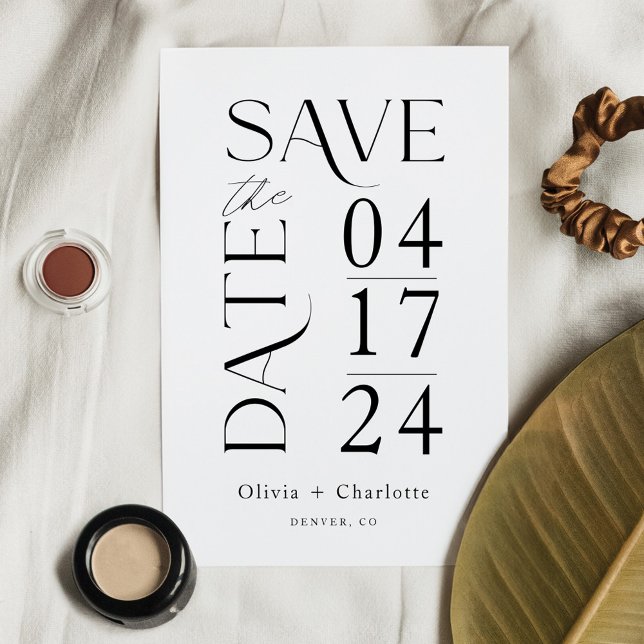Modern Minimal Bold Save the Date Typographic (Modern Minimal Bold Save the Date Typographic)