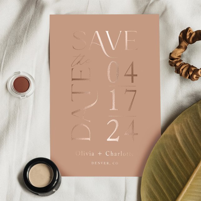 Modern Minimal Bold Save the Date Typographic Foil Invitation (Modern Minimal Bold Save the Date Typographic Foil Invitation)