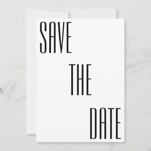 Modern Minimal Bold Typography Black White Wedding Save The Date