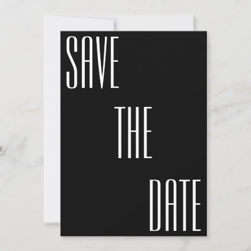 Modern Minimal Bold Typography Black White Wedding Save The Date