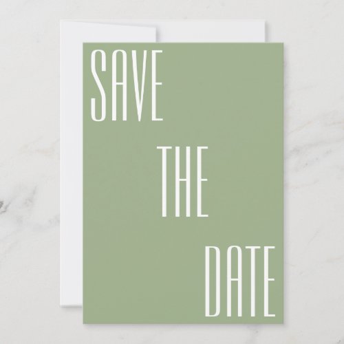 Modern Minimal Bold Typography Sage Green Wedding Save The Date