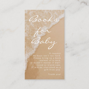 Modern Minimal Books For Baby Beach Baby Shower Enclosure Card