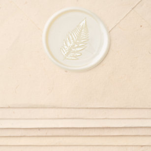 Modern Minimal Botanical Fern Wedding Wax Seal Sticker