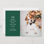 Modern Minimal Bow Nice List Pet Christmas Photo Holiday Card