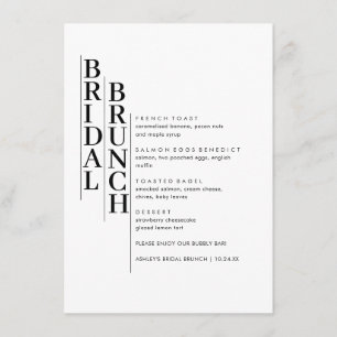 Modern Minimal Bridal Brunch Menu