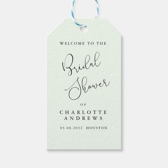 Modern, minimal Bridal Shower Gift Tags (Front)