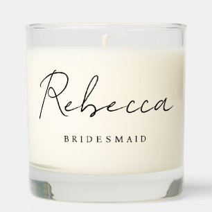 Modern Minimal Bridesmaid Script Name Proposal Scented Candle