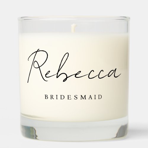 Modern Minimal Bridesmaid Script Name Proposal Scented Candle