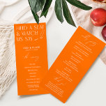 Modern Minimal Bright Orange Wedding Programs<br><div class="desc">Designed to coordinate with for the «Bright» Wedding Invitation Collection. To change details,  click «Details». To move the text or change the size,  font,  or color,  click «Edit using Design Tool». View the collection link on this page to see all of the matching items in this beautiful design.</div>