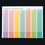 Modern Minimal Bright Weekly Planner with Name Notepad<br><div class="desc">A rainbow of colors to make your weekly planner a fun event. Add your own title and make it your own!</div>