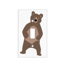 Modern Minimal Brown Bear Light Switch Cover