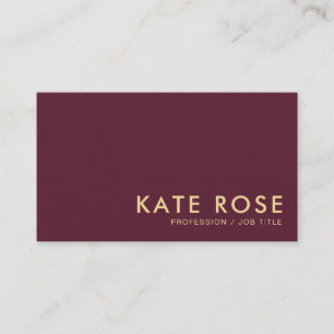 Modern Minimal Burgundy Professional Business Card