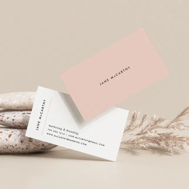 Modern Minimal Business Cards | Blush | Zazzle