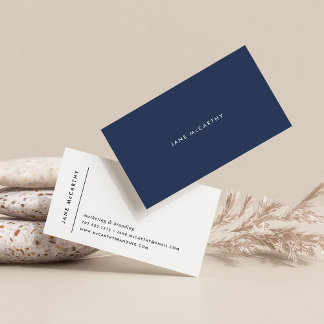 Modern Minimal Business Cards | Navy