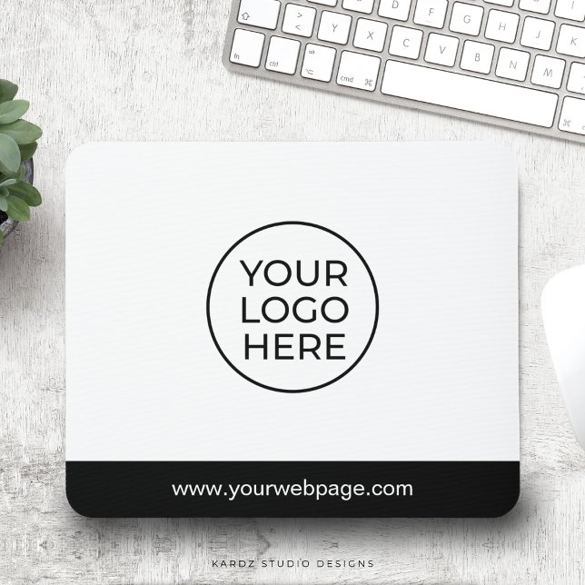 Modern Minimal Business Logo Mouse Pad (Add Your Logo in .png or .svg with a transparent background.Personalize with webpage or social media)
