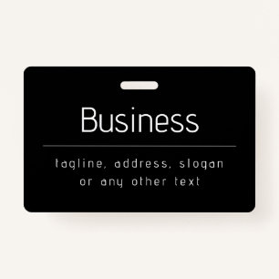 Modern Minimal Business Name & other Info   Black Badge