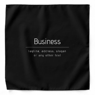 Modern Minimal Business Name & other Info   Black Bandana