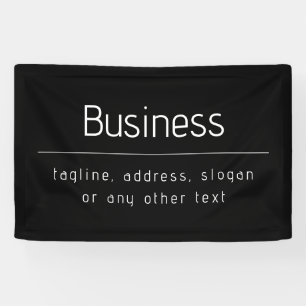 Modern Minimal Business Name & other Info   Black Banner