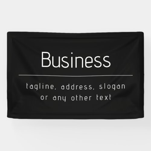 Modern Minimal Business Name  other Info  Black Banner