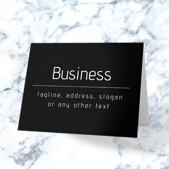 Modern Minimal Business Name & other Info | Black Card (Creator Uploaded)