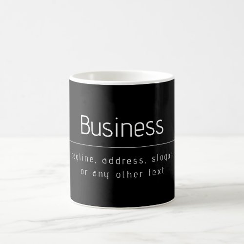 Modern Minimal Business Name  other Info  Black Coffee Mug