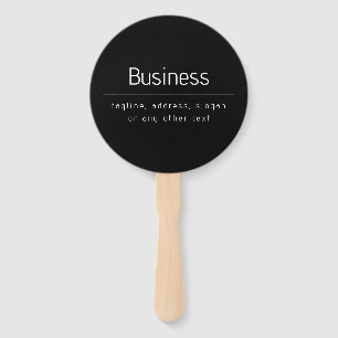 Modern Minimal Business Name & other Info Black Hand Fan