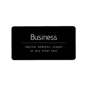 Modern Minimal Business Name & other Info Black Label