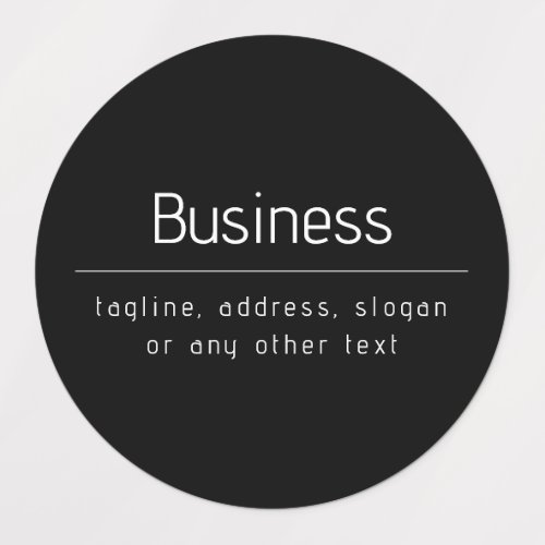 Modern Minimal Business Name  other Info  Black Labels