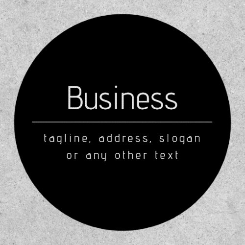 Modern Minimal Business Name  other Info  Black Patch