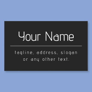Modern Minimal Business Name & other Info   Black Rectangular Sticker