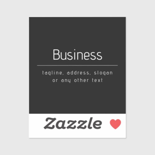 Modern Minimal Business Name  other Info  Black Sticker