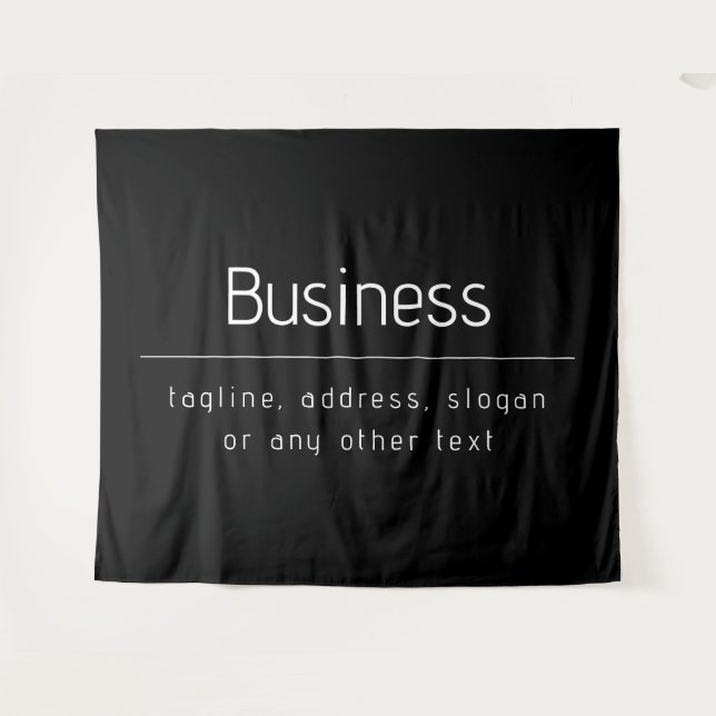 Modern Minimal Business Name & other Info | Black Tapestry (Front (Horizontal))