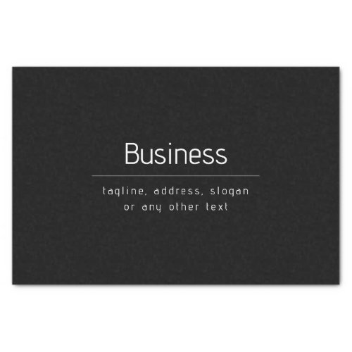 Modern Minimal Business Name  other Info  Black Tissue Paper