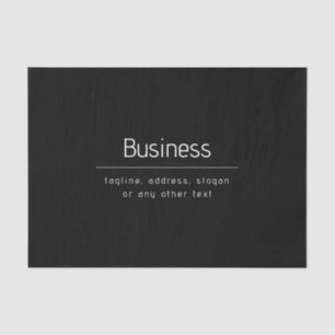 Modern Minimal Business Name & other Info Black Tissue Paper