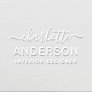 Modern Minimal Business Name Script Embosser