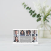Modern & Minimal Business Team Members Photo Grid Business Card (Standing Front)