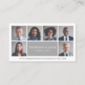 Modern & Minimal Business Team Members Photo Grid Business Card (Front)